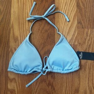 Hollister Blue Ribbed Bikini Top